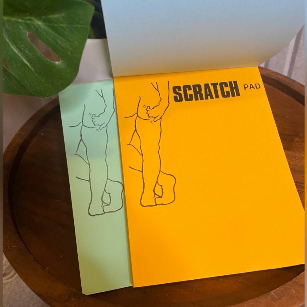 Vintage stationery ephemera "Scratch Pad" Funny  70's- 80's 2 Pad Set Blue Green - Picture 3 of 4